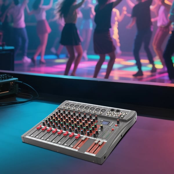 Äänimikseri, 8 kanavan tulo, Bluetooth- ja USB-yhteys,musta