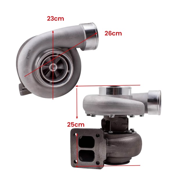 GT45 Turbocharger, Øger over 600 BHP, Holdbar støbt hus, Hurtig respons med tvilling-scroll design