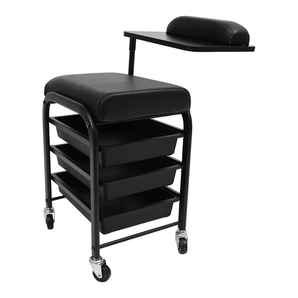 Skønhedssalon Neglevogn, Rullende Design, Tre Skuffe Opbevaring,sort