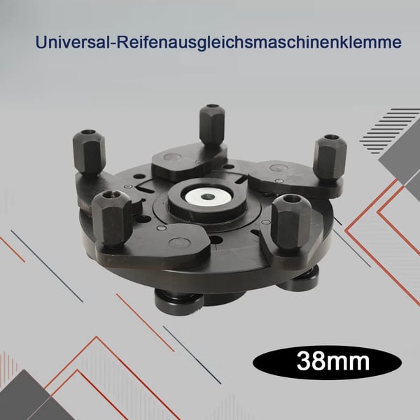 Dækbalanceringsmaskine, 38 mm klemstørrelse, legeringsstålmateriale, universel kompatibilitet, designet til dynamisk balancering, holdbar konstruktion