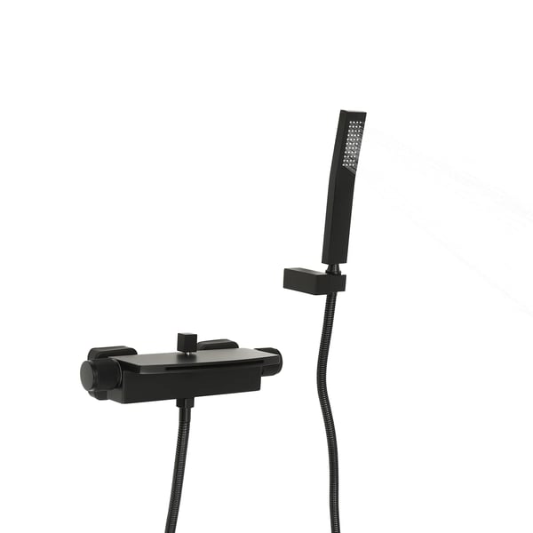 Badekar Vandhanesæt, Vandfald Design, Dobbelt Kontrolsystem,sort