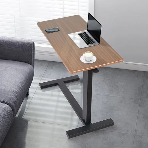Overbed Bord, MDF plade bordplade, Justerbar Højde 66-89,5 cm, Dimensioner 80x40 cm, Belastningskapacitet 20 kg, Nettovægt 10,5 kg