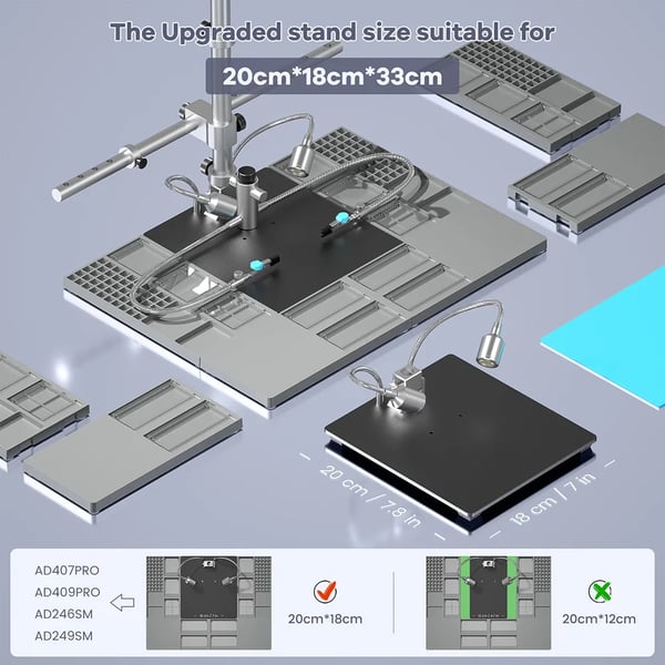 Digital Mikroskop Stativ, Metal + ABS Konstruktion, Kompatibel med Andonstar Modeller,Plus-Stand