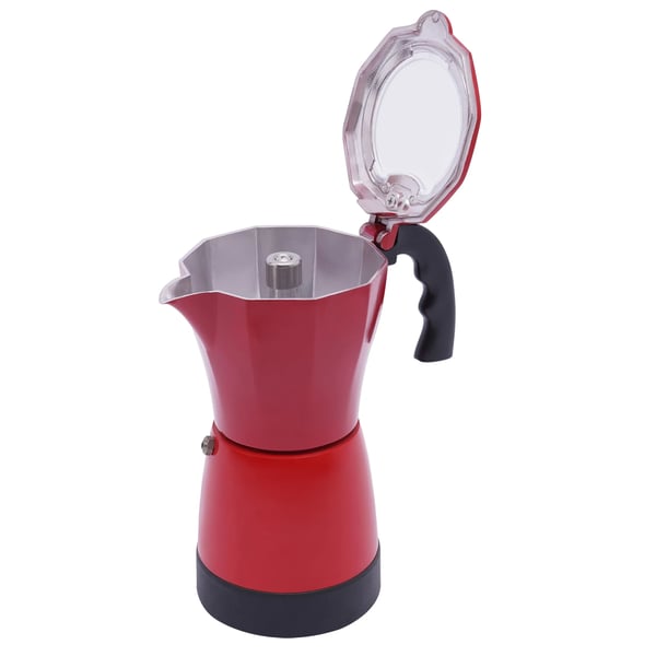 Espresso-maskine, 300 ml kapacitet, 480 W effekt, egnet til 1-6 personer,Rød