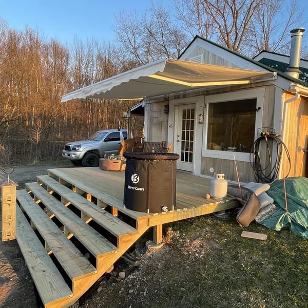 Vandtæt Utrækkelig Markisedug, Holdbart Oxford Materiale, UV Beskyttelse,3x2,5m, Mørkegrøn