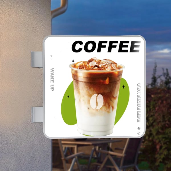 LED Lyskasse, Dobbelt-Sidet Display, Vandtæt Design,16-20W, Hvid