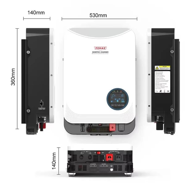 Hybrid sol inverter, 100A MPPT-controller, ren sinuskurveudgang,48V, 220-240V, 6200W-48V-03-WIFI