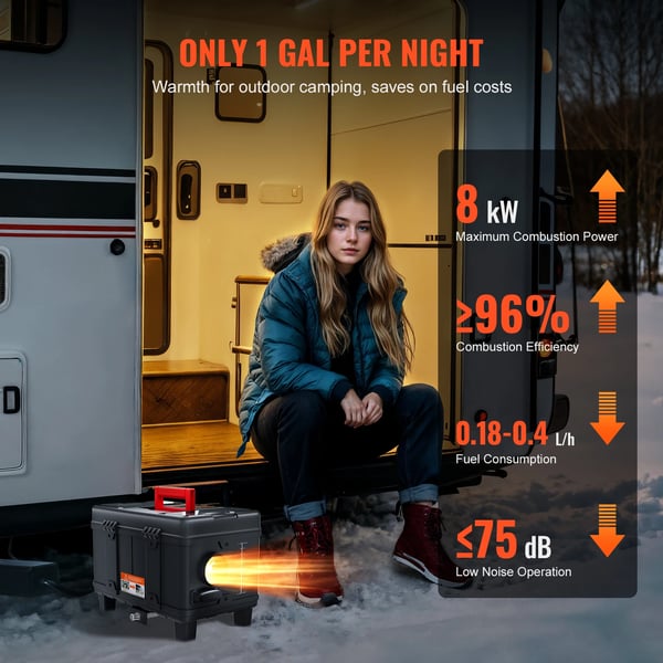 Diesel-lämmitin, CO-hälytin, Tehokas lämmitys,8KW