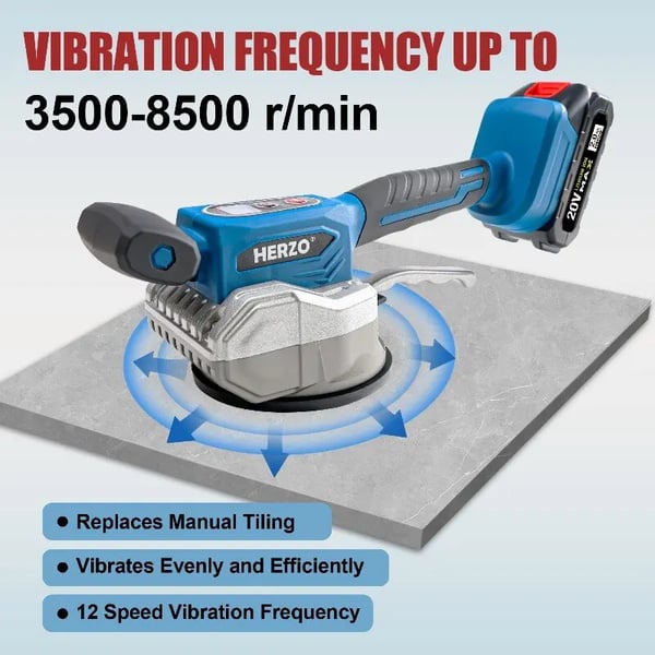 Trådløs Elektrisk Flisevibrator, 20V, 12 Hastighedsindstillinger