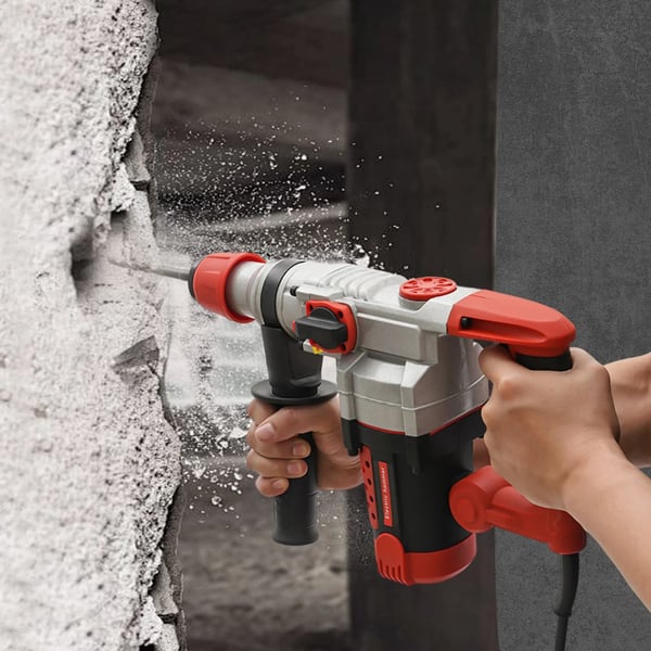 Håndholdt Elektrisk Hammer, 2200W Effekt, Kobbermotor, 930 omdr./min Ubelastet Hastighed,Rød