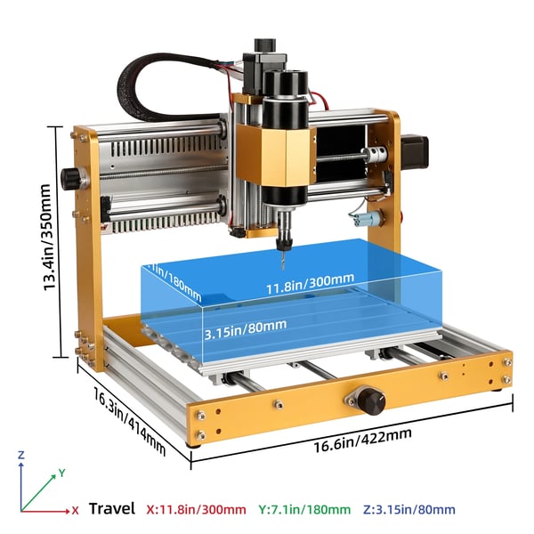 CNC Router Gravør, 3-Akset Kontrol, Laser Modul,500w Kit
