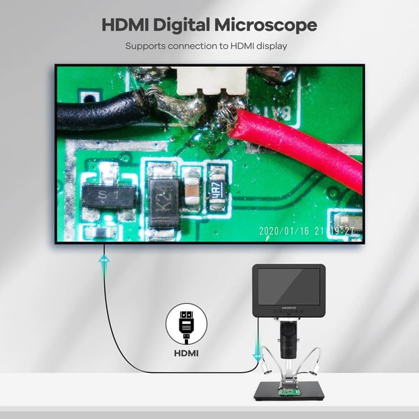 Digitalt Mikroskop, 7 Tommer Skærm, 2000X Forstørrelse, 4MP Billedsensor,AD246SM