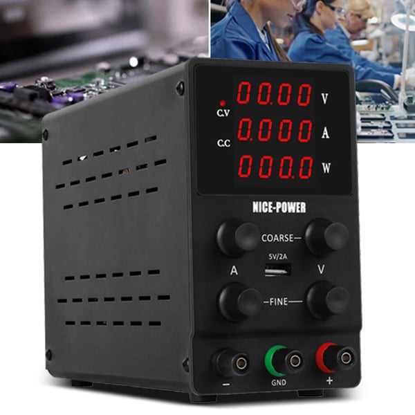 Reguleret Strømforsyning, 0-30 V Udgange, 0-10 A Strøm, USB Opladningsinterface,EU