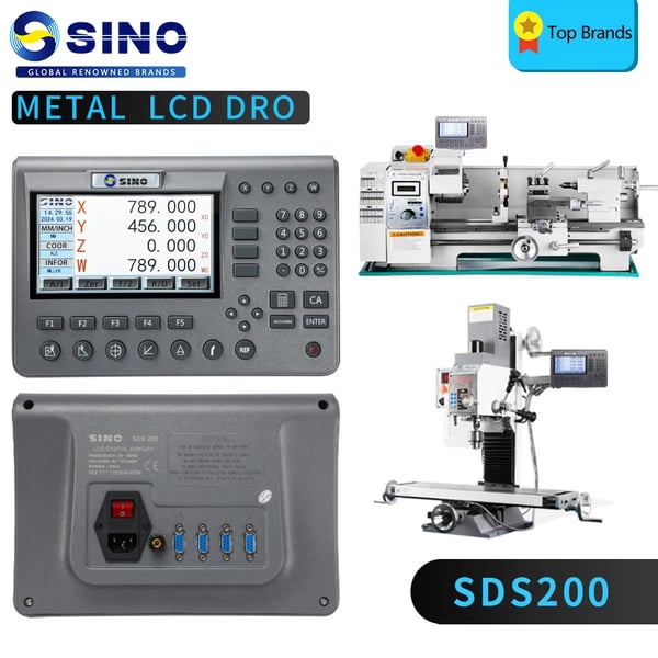 Digital aflæsning, 4 akse kompatibilitet, stort LCD-display,SDS200 DRO