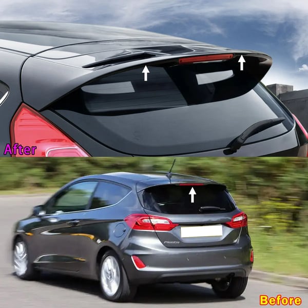 Bakre takspoiler, svansvingdesign, ABS-plastkonstruktion, kolfiberlook