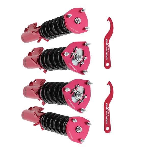 Coilover affjedringskit, justering af forreste højde 306-396mm, justering af bageste højde 341-481mm, fjederhastighed 8 kg/mm foran