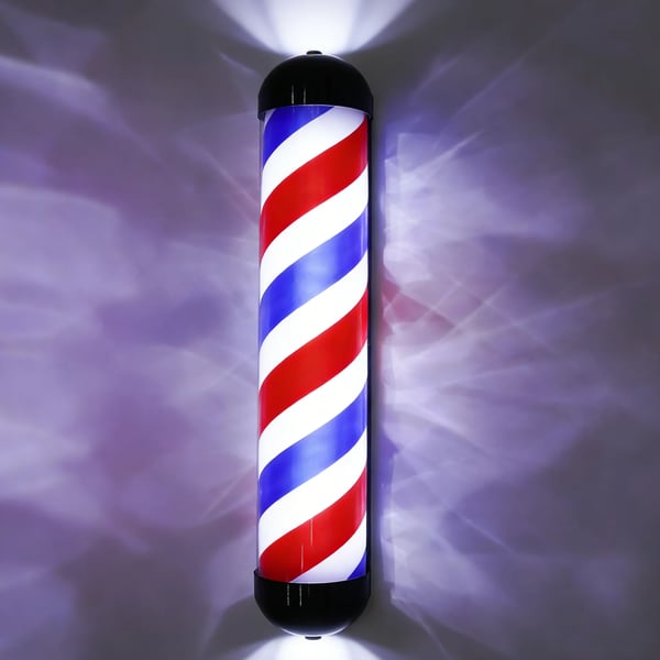 Barber Rotationslys, Attraktiv Belysning, Energi Effektiv,20W, Rød Blå Sort