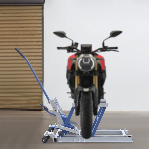 Motorcykellyft, Hydraulisk Lyftmekanism, Hållbar Konstruktion,Blå