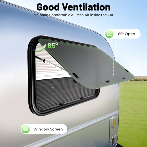 Camper Exit Ekstern Push Vindue, Tempered Glas Konstruktion, Forbedrede Privatlivsfunktioner, MULTI