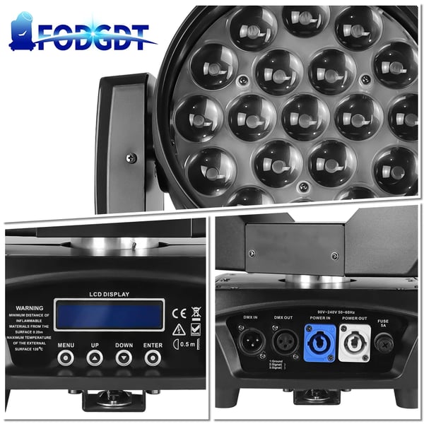 LED Scene Lys, RGBW Farveblanding, DMX Kontrolmulighed,EU stik, 1stk lys