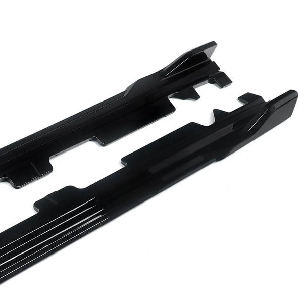 Side Skirt Extension, Holdbart ABS Plast, Kompatibel med Luksus SUV Modeller,Glansende sort