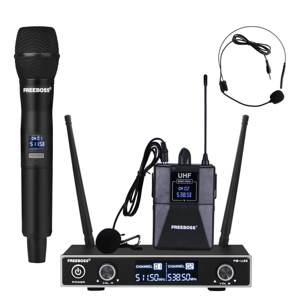 Trådløst Mikrofon System, Dynamisk Lyd, 30M Driftsområde,EU STIK 501 524 MHz