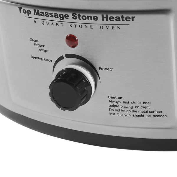 Massage stenvarmer, 6,34 qt kapacitet, holdbart materiale, præcis temperaturkontrol,Lys Grå