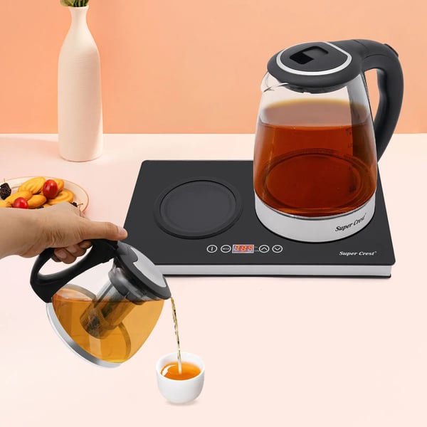 Elkedel, 1,8L kapacitet, rustfrit stål og glas konstruktion,sort, 2.8L