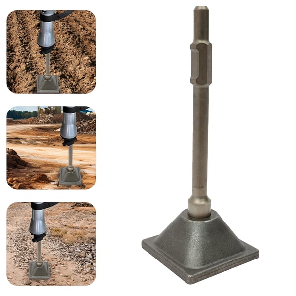 Jack Hammer Tamper, 406CR Stål, 15,24 x 15,24 x 40,64 cm, Kompatibel med Rivhammare, Högstyrka Slagmotstånd, Överlägsen Kompaktions Effektivitet