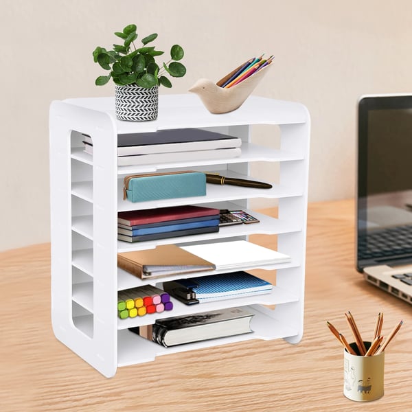 Filorganisator, PVC, 34 cm x 25 cm x 39 cm, 7 lag, lagafstand 5,5 cm, partitionstykkelse 0,5 cm