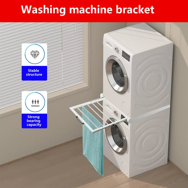 Vaskemaskinebeslag, Stål Konstruktion, Justerbare Dimensioner, Enkelt Niveau, Holdbar Plast Hylde, Brugervenlig Installation