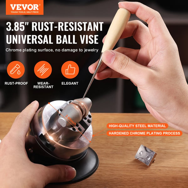 VEVOR Kugle Vise, 360° Rotérbar Base, 30 PCS Tilbehør, Præcisions Klemmesystem