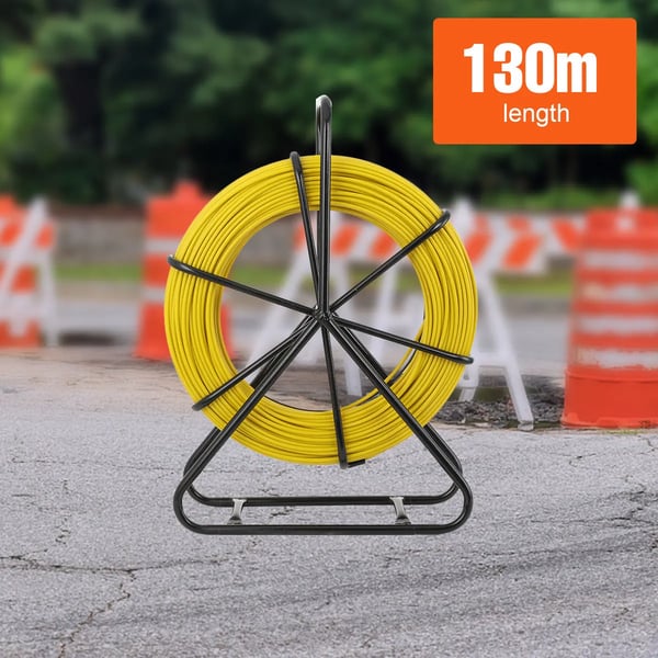 Fisketape Stænger, Glasfiber Materiale, 130 m Længde, 6 mm Diameter, Ikke-ledende, Korrosionsbestandig