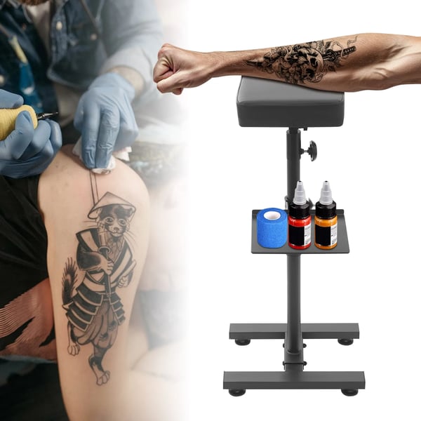 Tattoo Armstøtte, Højdejusterbar, Ergonomisk Design,sort