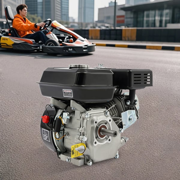 Benzindrevet motor, 7,5 HK, 3600 RPM, 4-takts, 0,79 gallons brændstoftank, luftkøling