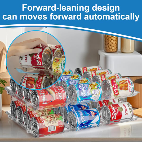 Kan opbevaringsreol, automatisk glidende design, pladsbesparende organizer,Klar, 3-niveau