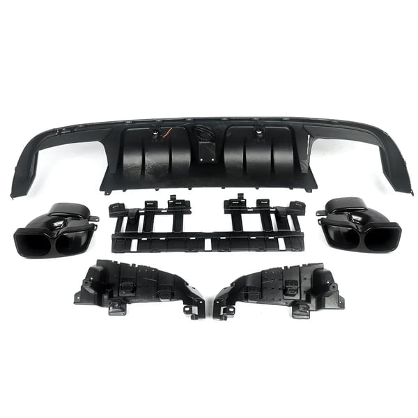 Bageste kofanger diffuserlip, passer til 2015-2021 C63/C63S/C43, AMG sportkofanger kompatibel,som vist