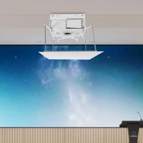 Projektorlift, Fjernbetjening, Pladsbesparende Design,10 tommer, Sølv