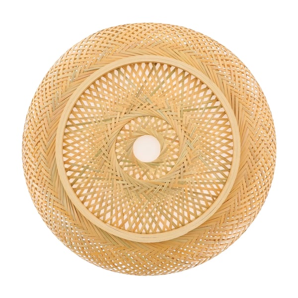 Loftlampe, Bambus- og jernkonstruktion, E27-kompatibel, 220 V spænding, lysstrøm 249-2000, egnet til 107,6-161,4 ft²