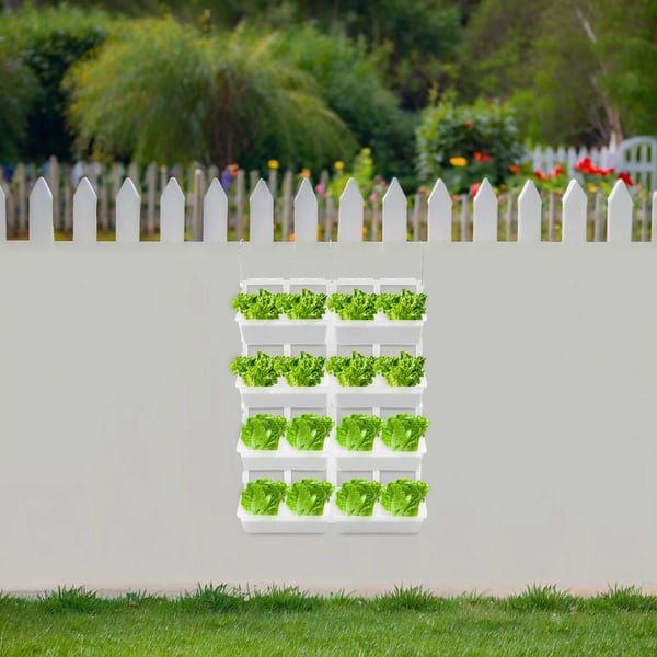 Rippuva pystysuora kasviteline, itsestään kasteltava, tilaa säästävä muotoilu,8 Ruukkua, Puoliläpinäkyvä