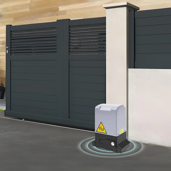 Svingportåbner, Automatisk Betjening, Kraftig Ydelse,750w, Sort og Grå