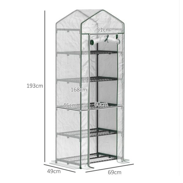Transparent lille drivhus, 5-niveau hylder, vandtæt design,HVID, 10x10ft