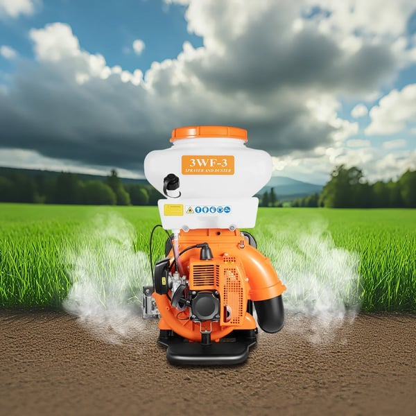 Rygsprøjte, 2-taktsmotor, 3,7 gallons kapacitet,Appelsin