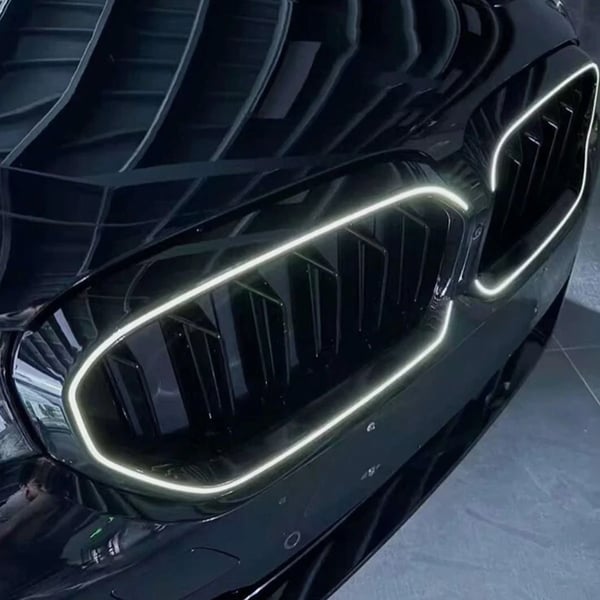Racing Grill, Hållbar Plast, Förbättrad Luftflöde,Med LED-lampor