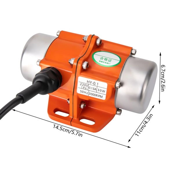 Vibrationsmotor, 30W effekt, 3000 RPM hastighed,Rød