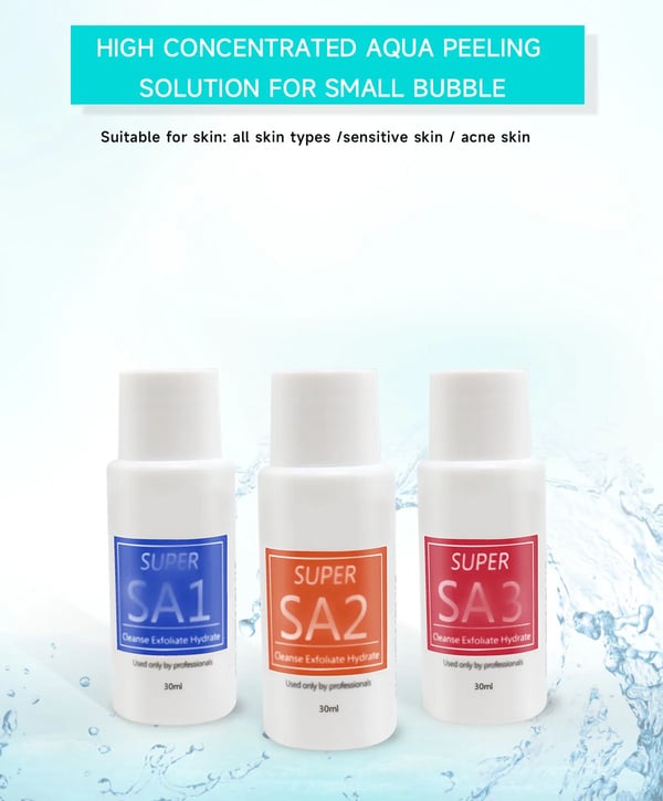 Aqua Peeling -ratkaisu, 3 pulloa 30 ml, ihon nuorentaminen, kosteuttava kaava,3 pulloa 30 ml