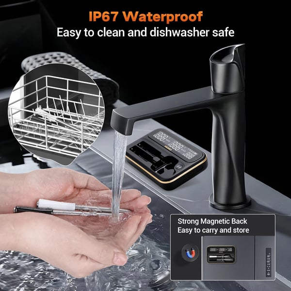 Langaton lihalämpömittari, WiFi- ja Bluetooth-yhteys, IP67-vesitiivis,INT-12-BW