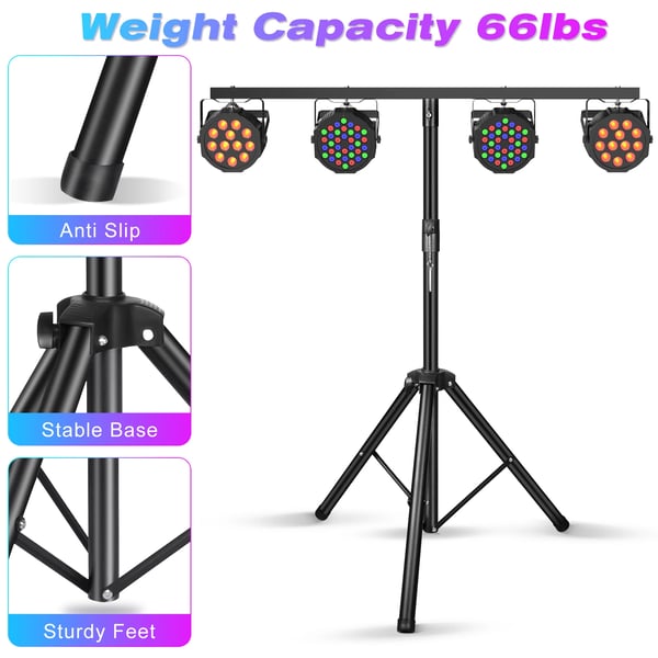 LED Par Lygter Stativ, Justerbart Tripod, Robust Jernkonstruktion, Universel Kompatibilitet