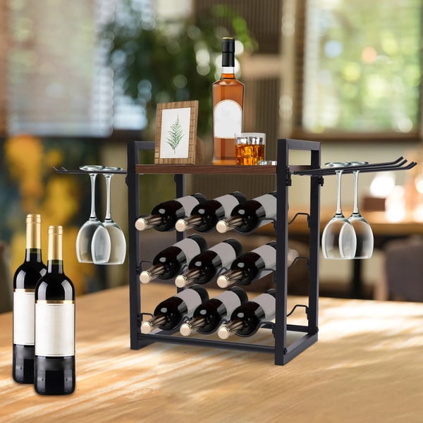 Vinhylde, Industriel Stil, Multi-Niveau Opbevaring,som vist
