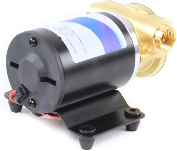 Membranpumpe, 30 L/min kapacitet, egnet til vand og motorafkøling,12V, EU, sort